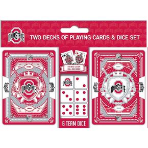 Masterpieces Game Day - NCAA Ohio State Buckeyes 2-Pack Playing Cards & Dice Pack - Officially Licensed Set for Adults and Family in Kuwait
