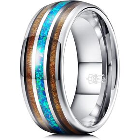 THREE KEYS JEWELRY 6mm 8mm Tungsten Wedding Ring Koa Wood Antler Calaite Inlay Vikings Hunting Band in Saudi Arabia