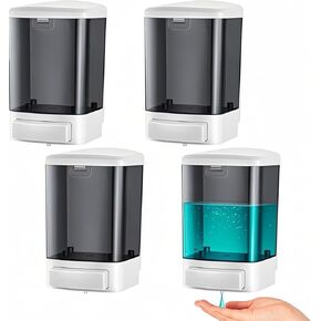 Soap Dispenser Wall Mount 1000ml (33.8oz)–Commercial Heavy-Duty Plastic Liquid Dispenser for Soap,Shampoo,Hand Sanitizer–Manual Pump for Bathroom, Kitchen,Restaurant,Hotel (4 pack-1000ml) in Saudi Arabia