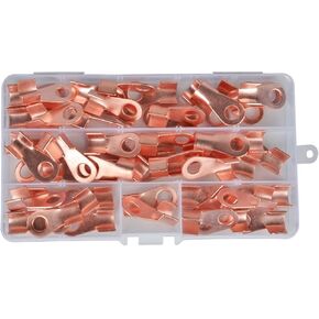 100pcs/box Wire Terminal OT-3A/5A/10A Non-Insulated Ring Cable Connector Diameter Red Copper Round Connector Bare Cell Open Lug(OT-5A 100PCS) in Saudi Arabia