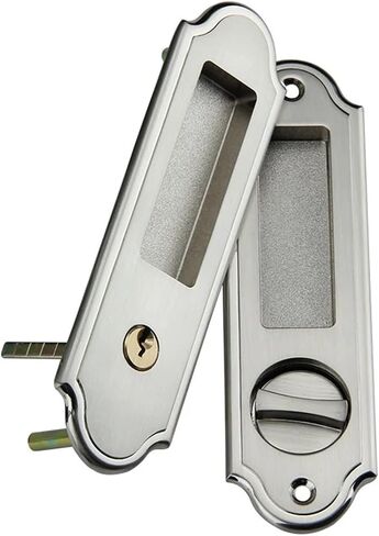 Sliding Door Lock Silver Golden for Office Bathroom Accessory Door Hardware DIY Rarelock MS420 1Pcs(Silver) in Kuwait