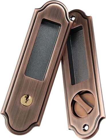 Sliding Door Lock Silver Golden for Office Bathroom Accessory Door Hardware DIY Rarelock MS420 1Pcs(Silver) in Kuwait