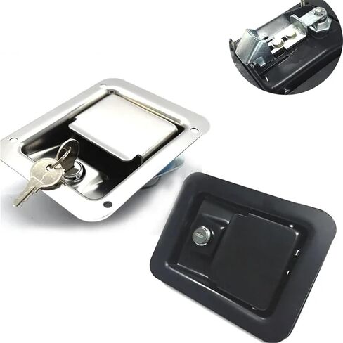 مقبض قفل مفتاح مجلس الوزراء للشاحنة Truct Trunk Train Bus Bus Electronical Box Locker Rarelock MS209 1PCS (Black) in Saudi Arabia
