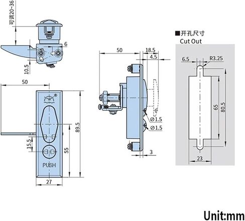 Handle Cabinet Key Lock Zinc Alloy for Bus Truck Car Plane Metering Lock Electric Cabinet Lock MS582 1Pcs(582-2-R) in Saudi Arabia