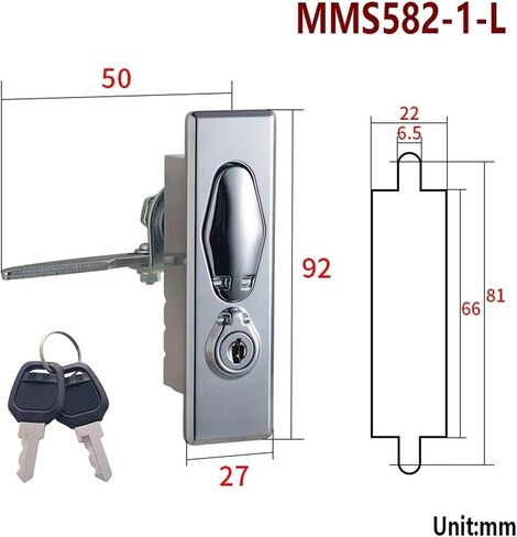 Handle Cabinet Key Lock Zinc Alloy for Bus Truck Car Plane Metering Lock Electric Cabinet Lock MS582 1Pcs(582-2-R) in Kuwait