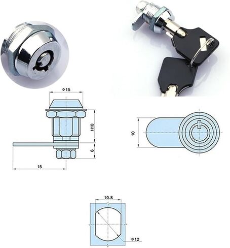 Mini Cabinet Tubular Cam Lock Pinball Lock Attendance Lock Game Machine Lock Communication Cabinet File Cabinet Lock MA094 1Pcs(B) in Saudi Arabia