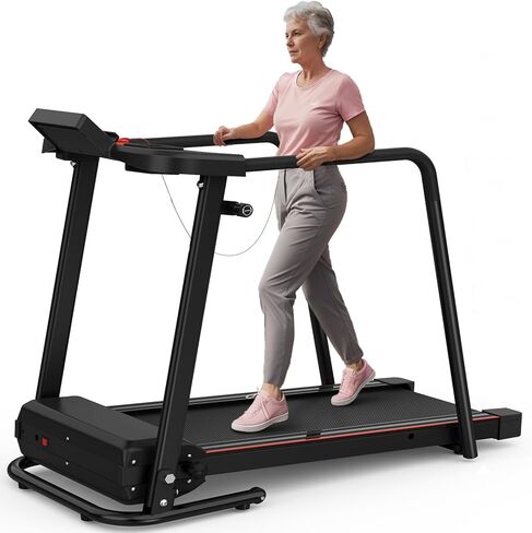 Walking Treadmill for Seniors with Extended Long Handrails for Balance & Safety, Foldable Recovery Fitness Exercise Machine for Home Use, 300 lbs Capacity, LCD Display, APP Control in Saudi Arabia
