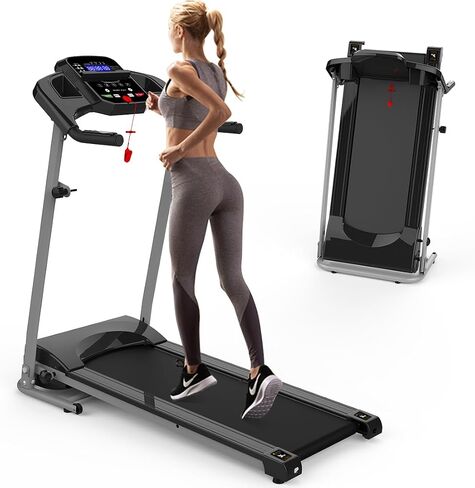 Treadmill with Incline for Home 265 lbs Weight Capacity, Foldable with 3 Levels Incline, 0.5-7.5mph, 2.5HP Quite Portable Treadmill for Home and Office Small Space, Black in Saudi Arabia