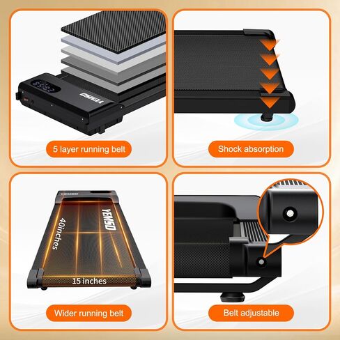 Walking Pad, Under Desk Treadmill for Home and Office, 330 Lbs Capacity, 3 in 1 Portable Treadmill with Remote Control, Classic Black in Saudi Arabia