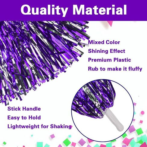 Lovecheer 24pcs/100pcs Pom Poms التشجيع للمشجعين لكرة السلة لكرة السلة Sport Team Spirit New Year Party Dance Gerform in Kuwait
