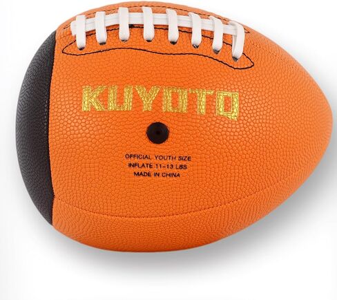 KUYOTQ PassCatch Kids Youth Training Football for Ages 5-13 Composite Leather Junior Football Training Equipment Improving Ball Handling Shooting Passing and Pro-Level Skills (Deflated) in Saudi Arabia