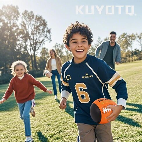 KUYOTQ PassCatch Kids Youth Training Football for Ages 5-13 Composite Leather Junior Football Training Equipment Improving Ball Handling Shooting Passing and Pro-Level Skills (Deflated) in Saudi Arabia