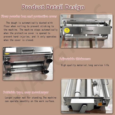 Adjustable Folding Dough Sheeter for Croissants, Pizza & Pasta - Manual Countertop Pastry Roller with Non-Stick PE Panel, 0-25mm Thickness, 40×90cm Size in Saudi Arabia