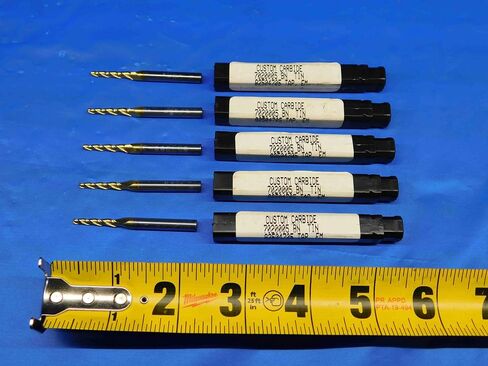 M & J Tooling LLC 5 PCS 2 درجة 3/32-3/16 O.D. 3/4 LOC TIN TINAPED CARBIDE END MILL 3/16 Shank - BR3644BR3 in Saudi Arabia