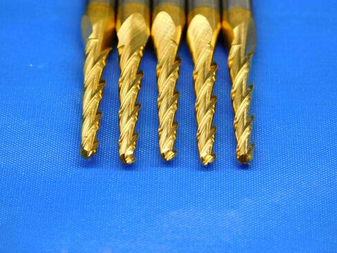 M & J Tooling LLC 5 PCS 2 درجة 3/32-3/16 O.D. 3/4 LOC TIN TINAPED CARBIDE END MILL 3/16 Shank - BR3644BR3 in Saudi Arabia