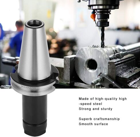 Topyond Tool Holder, High-Speed Steel, Mechanical Handle Accuracy Industrial Accessory Germany Standard (SK40-ER20-100) in Saudi Arabia