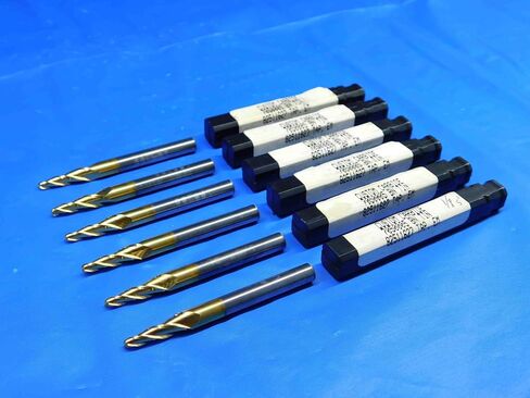 M & J Tooling LLC 6 PCS 5 درجة 1/8-1/4 O.D. 3/4 LOC 2.54 OAL TIN TIPRED CARBIDE END MILL - BR3642BR3 in Saudi Arabia