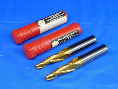 M & J Tooling LLC 2 PCS Fullerton 1/4-1/2 O.D. TIN Tapered Carbide END Mill 1/2 Shank 2390116 - BR3614BR3 in Saudi Arabia