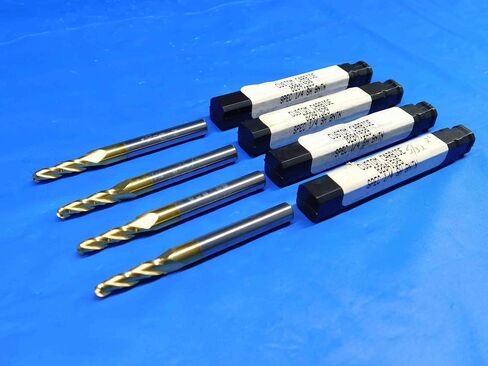 M & J Tooling LLC 4 PCS 2 Degree 5/32-1/4 O.D. 3/4 LOC 2.535 OAL TIN Tapered Carbide END Mill - BR3646BR3 in Kuwait