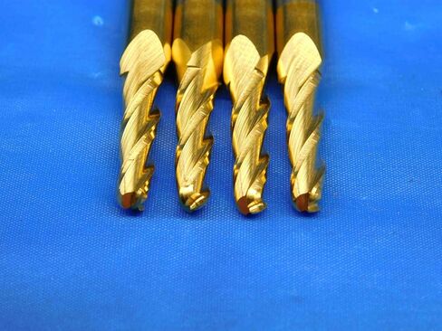 M & J Tooling LLC 4 PCS 2 Degree 5/32-1/4 O.D. 3/4 LOC 2.535 OAL TIN Tapered Carbide END Mill - BR3646BR3 in Kuwait