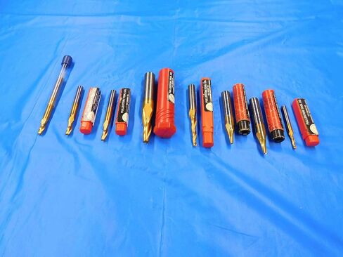 M & J Tooling LLC LOT of 8 Fullerton Carbide TIN Tapered END Mills Various Sizes UP to 1/4"" - BT2585AR3 in Saudi Arabia