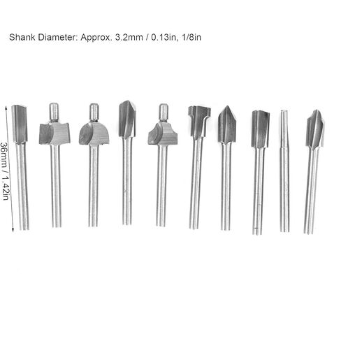 مجموعة قاطع الطحن 10pcs ، بتات النقش عالية السرعة ذات السرعة العالية ، أجهزة التوجيه بتات دوارة البتات المستقيمة in Kuwait