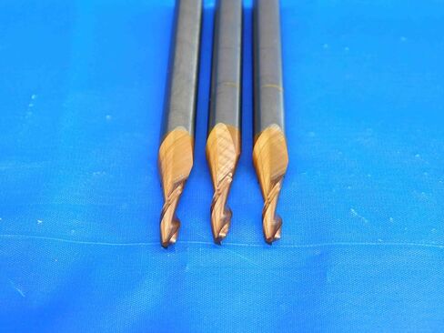 M & J Tooling LLC 3PCS .119 X .155 OD مدبب Carbide End Mill 1/4 Shank 2fl 3 Deg .030 Corner Rad - BR3558BR3 in Saudi Arabia