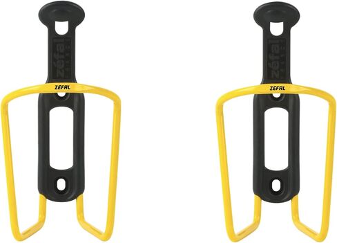 ZEFAL Pack Alu Plast 124 - Twin Pack Bicycle Bottle Cage - Aluminium Bottle Holder for All Types of Bikes - Lightweight and Durable - Yellow in Saudi Arabia