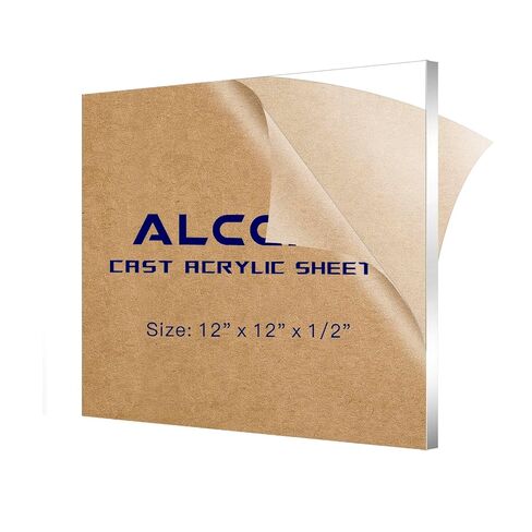 ورقة أكريليك 1/2 بوصة (13 ملم) ، alccifi 12 "× 12" ورقة شبكي ملصق واضحة لمشاريع DIY ، العرض ، أعلى الطاولة ، سهلة القطع والليزر in Saudi Arabia