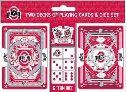 Masterpieces Game Day - NCAA Ohio State Buckeyes 2-Pack Playing Cards & Dice Pack - Officially Licensed Set for Adults and Family in Saudi Arabia