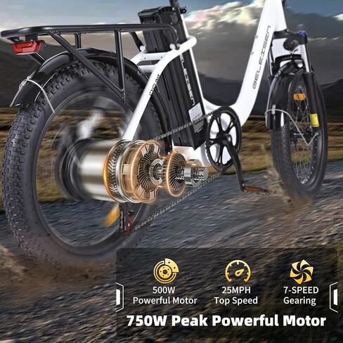 دراجة كهربائية للبالغين ، RP50 1000W Peak Ebike ، تصل إلى 65 ميلًا ، و 20 '' × 3.0 دراجة كهربائية في الإطارات البالغة 20 ' in Saudi Arabia