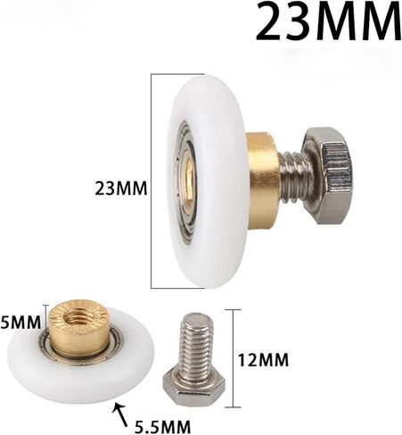 4pcs Shower Door Rollers Pulley Sliding Door Wheels Bathroom Accessories 20mm-27mm(27mm) in Saudi Arabia