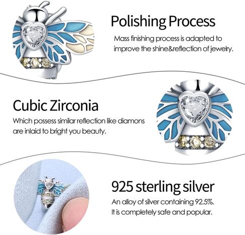 Pandach 925 سحر الفضة الاسترليني للبراهيت والقرعة حبة قلادة مع 5A Zirconia Stones ، هدايا المجوهرات للنساء in Kuwait
