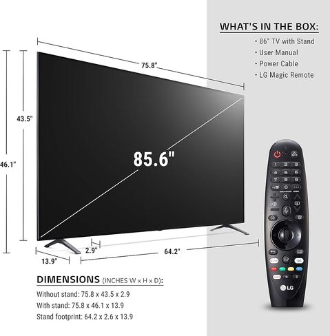 LG 75NANO90UNA Alexa BuiltIn NanoCell 90 Series 75Inch 4K Smart UHD NanoCell TV 2020 with LG SN11RG 7.1.4 ch 770W High Res Audio Sound Bar with Dolby Atmos, Surround Speakers, Black in Saudi Arabia
