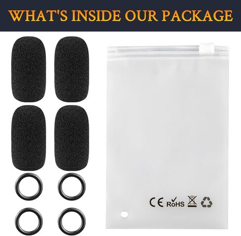 Soulwit 4pcs Foam Microphone Foam Cover Filter for Blueparrott B250xt/B350xt/B450xt/B550xt/B650xt/C400xt/S450xt/S650xt ، in Saudi Arabia