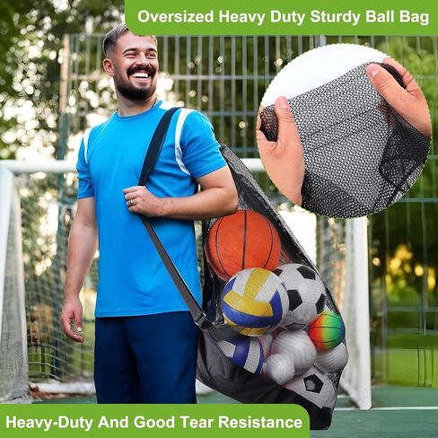 COBEE 6 Pack Extra Sports Ball Facs ، 30 "× 40" حقيبة ظهر شبكية مع حقيبة كرة تدريب على الكتف القابلة للتعديل لكرة السلة لكرة القدم لكرة القدم. in Saudi Arabia