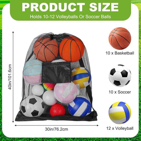 COBEE 6 Pack Extra Sports Ball Facs ، 30 "× 40" حقيبة ظهر شبكية مع حقيبة كرة تدريب على الكتف القابلة للتعديل لكرة السلة لكرة القدم لكرة القدم. in Saudi Arabia