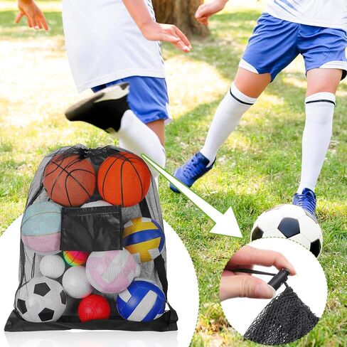 COBEE 6 Pack Extra Sports Ball Facs ، 30 "× 40" حقيبة ظهر شبكية مع حقيبة كرة تدريب على الكتف القابلة للتعديل لكرة السلة لكرة القدم لكرة القدم. in Saudi Arabia