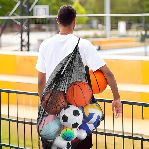 COBEE 6 Pack Extra Sports Ball Facs ، 30 "× 40" حقيبة ظهر شبكية مع حقيبة كرة تدريب على الكتف القابلة للتعديل لكرة السلة لكرة القدم لكرة القدم. in Saudi Arabia