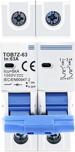 Compatible with TOMZN TOB7Z-63 2P DC 1000V Solar Mini Circuit Breaker 3A 6A 10A 16A 20A 25A 32A 40A 50A 63A DC MCB for PV System(20A) in Saudi Arabia