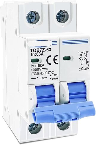 Compatible with TOMZN TOB7Z-63 2P DC 1000V Solar Mini Circuit Breaker 3A 6A 10A 16A 20A 25A 32A 40A 50A 63A DC MCB for PV System(20A) in Saudi Arabia