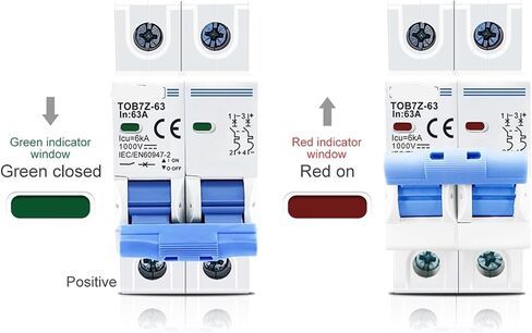 Compatible with TOMZN TOB7Z-63 2P DC 1000V Solar Mini Circuit Breaker 3A 6A 10A 16A 20A 25A 32A 40A 50A 63A DC MCB for PV System(20A) in Saudi Arabia