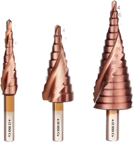 M35 Cobalt Step Drill 4-12/4-20/4-32mm High Speed ​​Steel Drill Bits Triangle Triangle Shank for Stainly Steel 1PCs (4-12 20 32mm (3pcs)) in Saudi Arabia