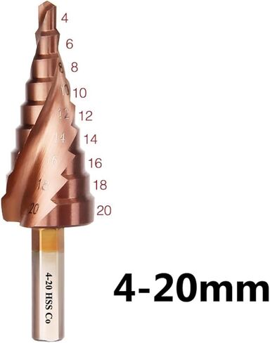 M35 Cobalt Step Drill 4-12/4-20/4-32mm High Speed ​​Steel Drill Bits Triangle Triangle Shank for Stainly Steel 1PCs (4-12 20 32mm (3pcs)) in Saudi Arabia