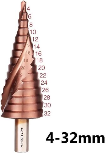 M35 Cobalt Step Drill 4-12/4-20/4-32mm High Speed ​​Steel Drill Bits Triangle Triangle Shank for Stainly Steel 1PCs (4-12 20 32mm (3pcs)) in Saudi Arabia