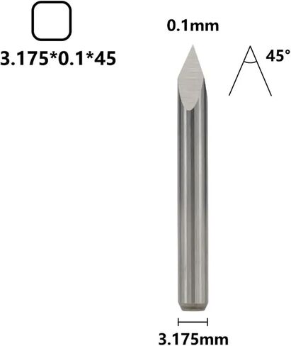 Milling Cutter 1/8 Inch Shank 3 Edge Engraving Bit CNC Router Bit Wood Milling Tool 10pcs 20/30/40/45/60/90 Degrees 1Pcs(3.175x0.1x45) in Saudi Arabia