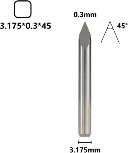 Milling Cutter 1/8 Inch Shank 3 Edge Engraving Bit CNC Router Bit Wood Milling Tool 10pcs 20/30/40/45/60/90 Degrees 1Pcs(3.175x0.1x45) in Saudi Arabia