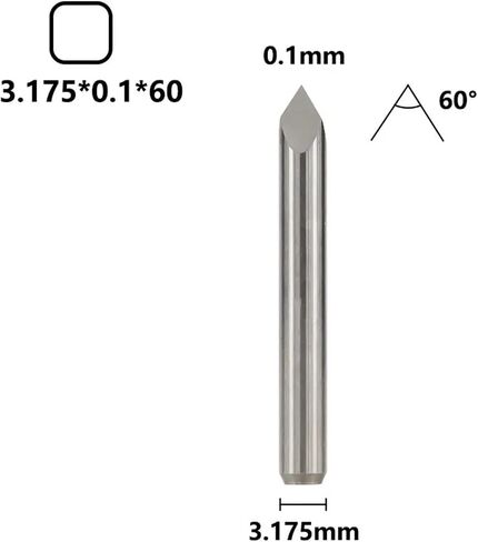 Milling Cutter 1/8 Inch Shank 3 Edge Engraving Bit CNC Router Bit Wood Milling Tool 10pcs 20/30/40/45/60/90 Degrees 1Pcs(3.175x0.1x45) in Saudi Arabia