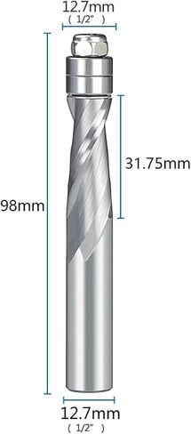 Up Cut Milling Cutter 1/4 1/2 Shank Carbide End Mill with Bearing for Woodworking Milling CNC Router Bit 1Pcs(12.7x31.75x98) in Saudi Arabia