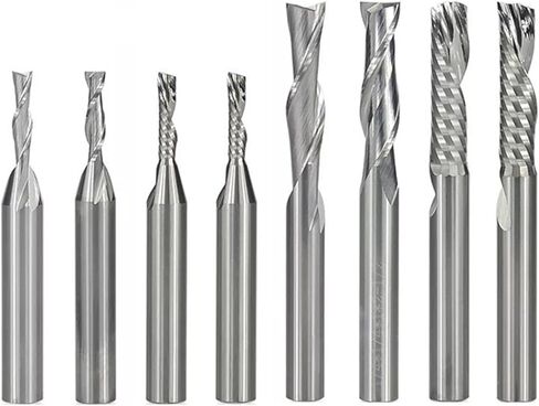 Bawho end end Mill 1/4 بوصة ساقان اليسار/اليمين جهاز التوجيه CNC بت نقش قطعة طحن كربيد البت لقطع الألومنيوم المعدني 1PCs (6.35x3.175x12.7x50.8-01) in Saudi Arabia